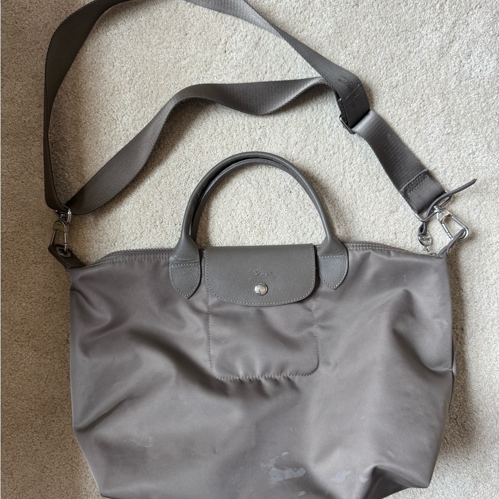 Longchamp Green/Gray Rare Le Pliage Crossbody Bag